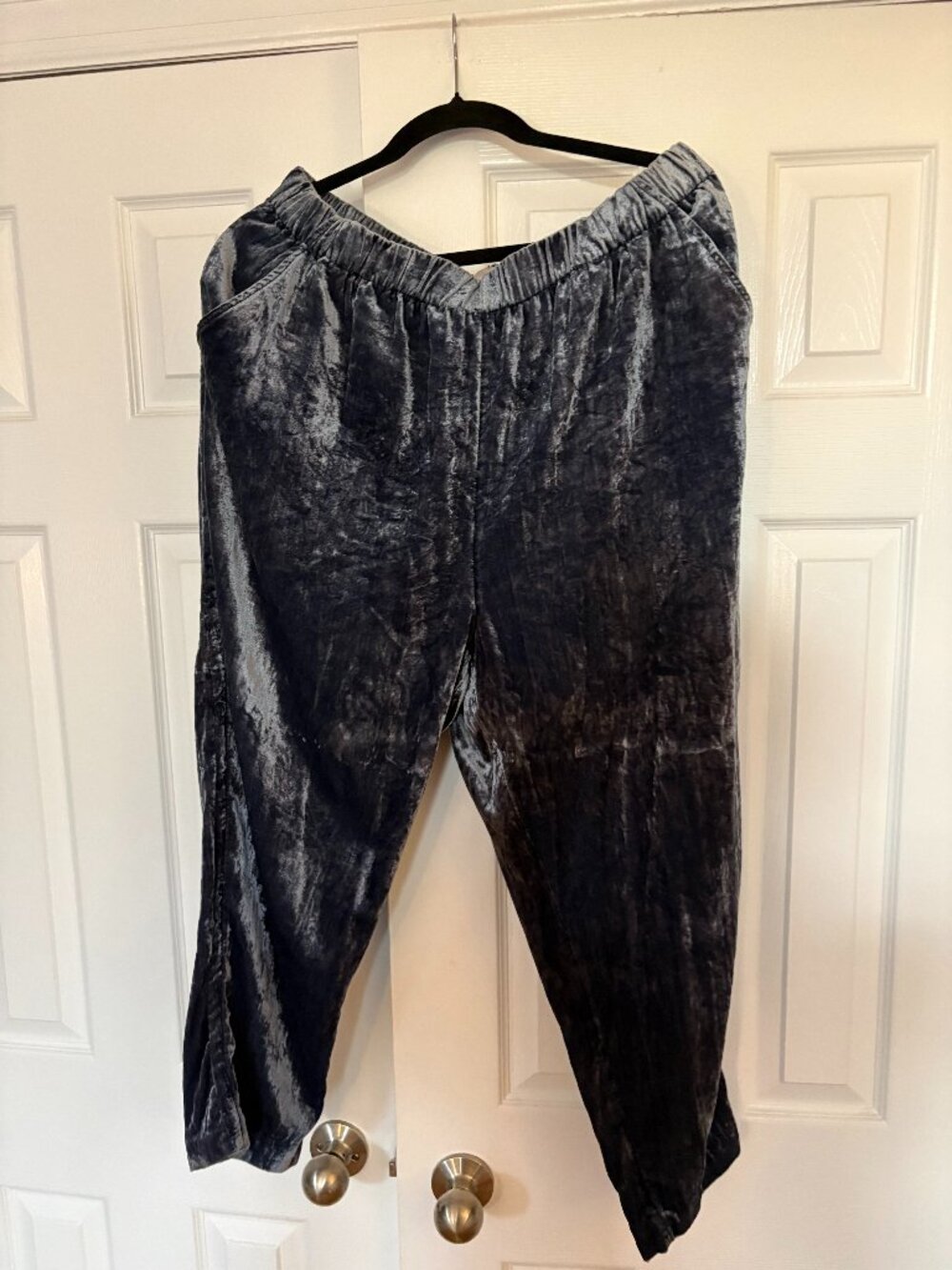 Ett:Twa by Anthropologie Blue Velvet Velour Harem Style Pants in Size M
